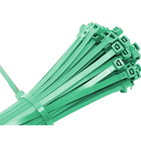 US CABLE TIES Cable Tie, 4 in., 18 lb, Green Nylon, 100PK LD4GN100